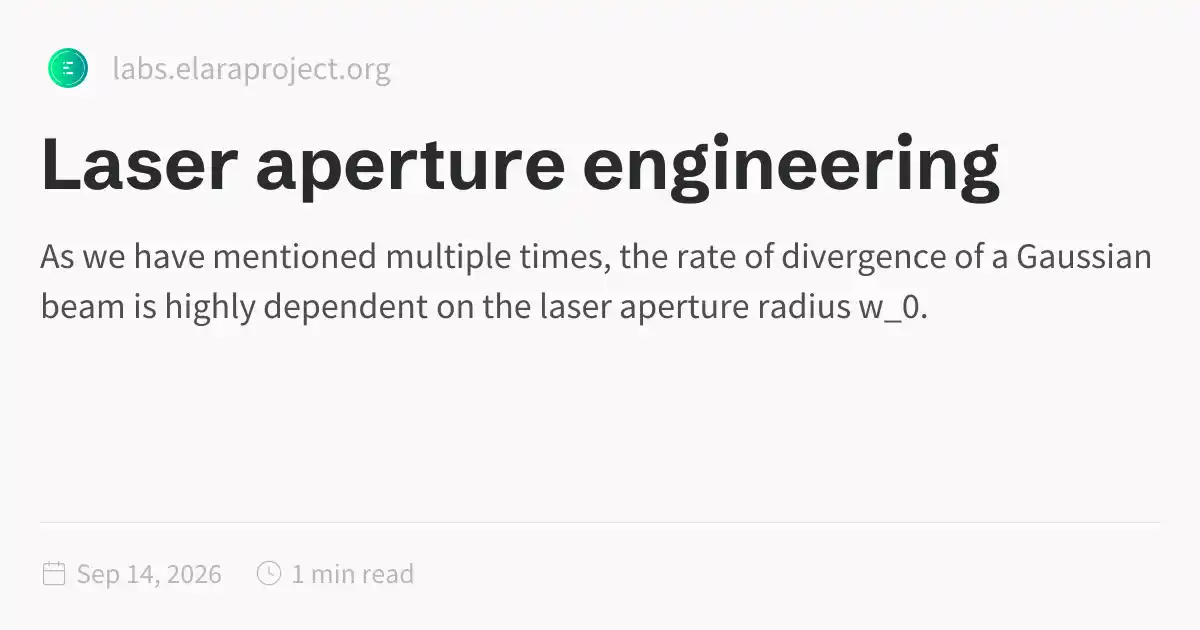 Laser aperture engineering
