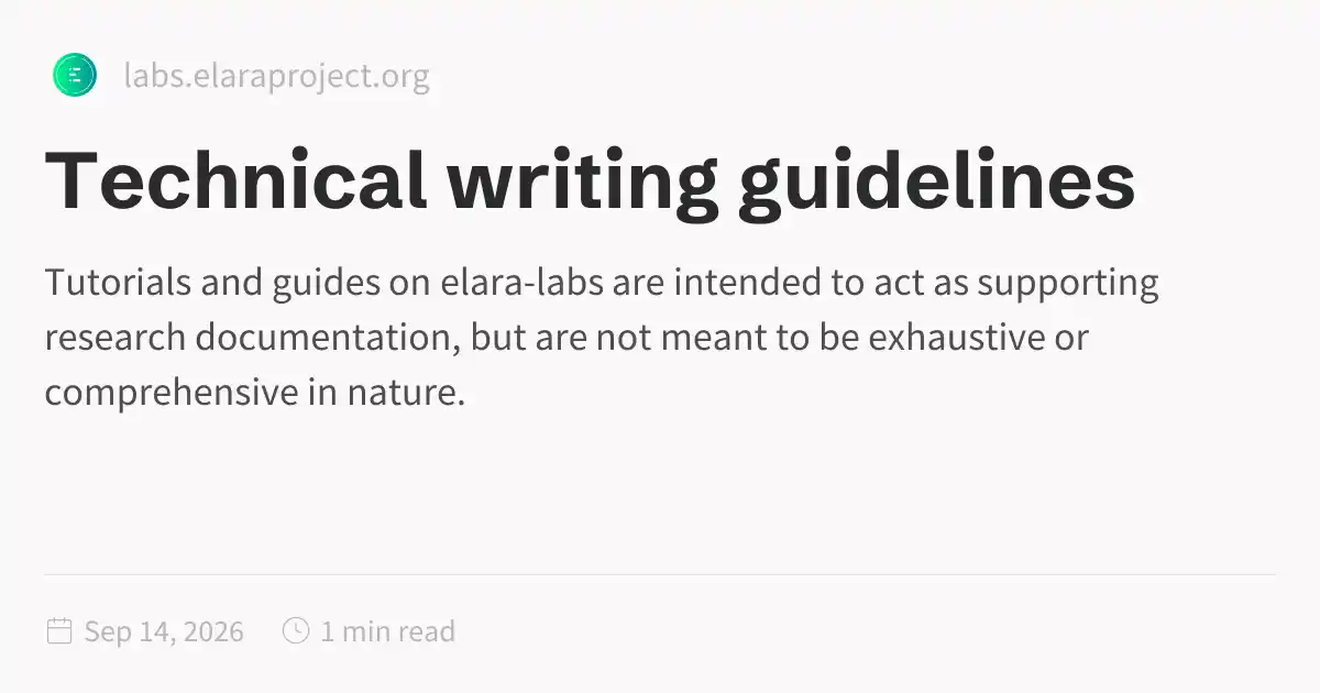 Technical writing guidelines